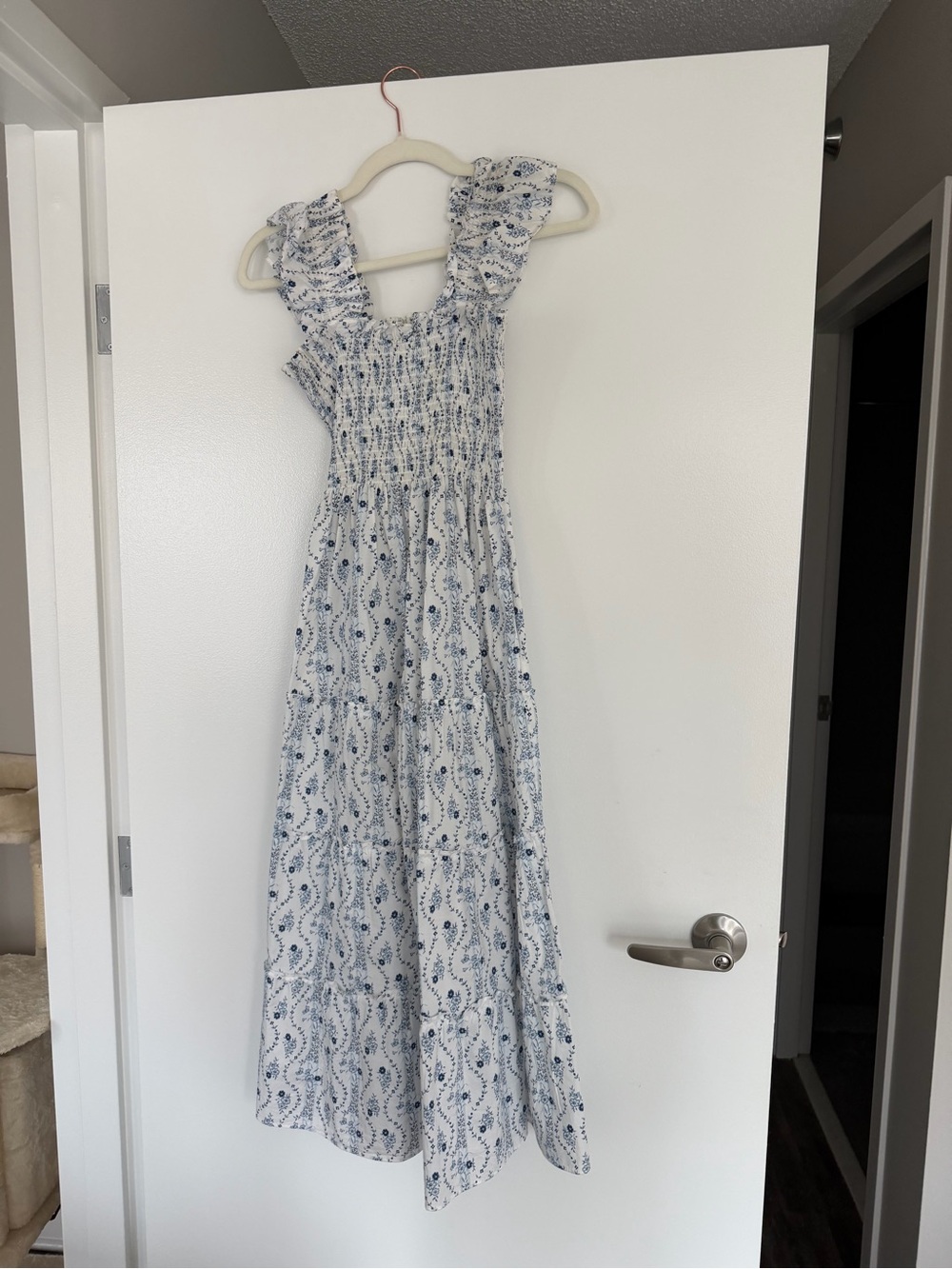 Hill House Nap Dress White and Blue Paisley